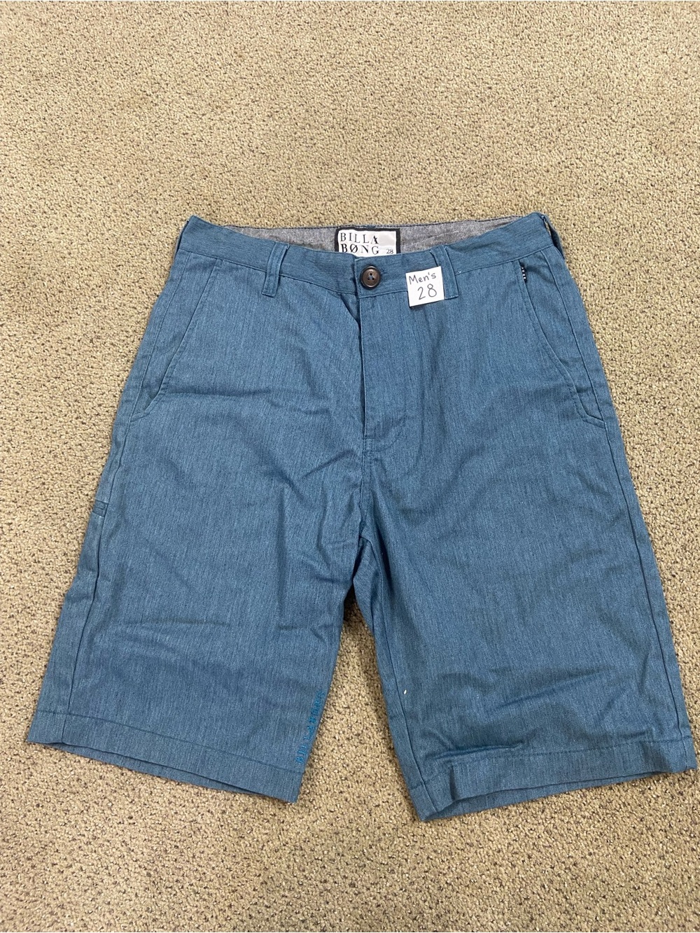 Y2K Billabong Men's Denim-Look Blue Flat Board Shorts
